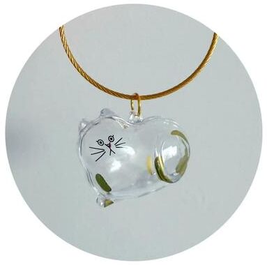 Uplifted Finds Adorable Transparent Pet Hair Memorial Keychain DIY Cat & Dog Fur Storage Pendant cat 6 1 Pc