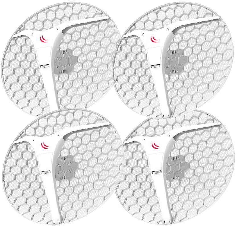 MikroTik LHG XL HP5 - Outdoor-Client, Antenne 27 dBi, 6,4°, 802.11a/n, L3 (5 GHz) - 4 Stück