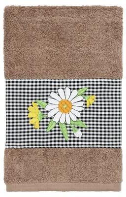 Authentic Hotel and Spa 100% Turkish Cotton Daisy Embellished Hand Towel