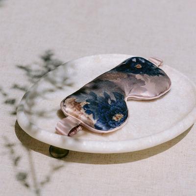 KIM + ONO Keina Washable Silk Eye Mask   Floral Padded Eye Mask - sepia rose