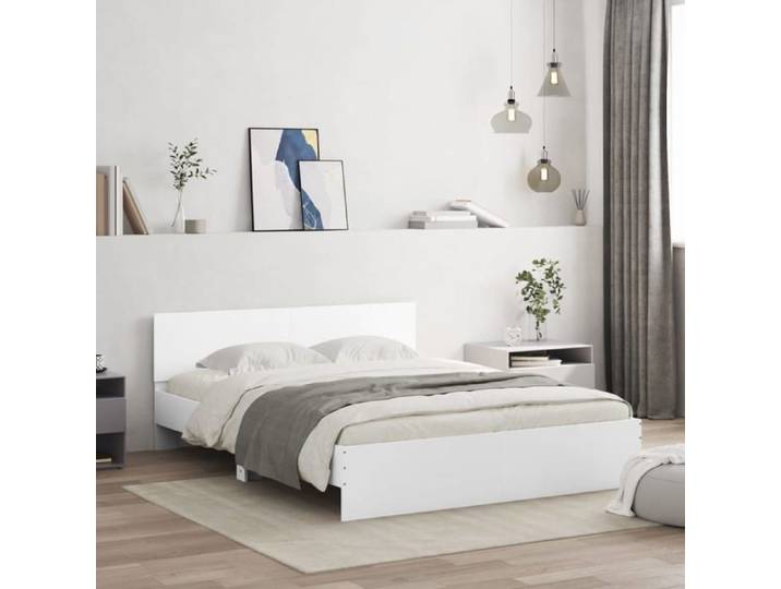 SALE 2025 Structure/Cadre de lit - Lit 2 personnes - blanc 140x200 cm 46 Kg 9785