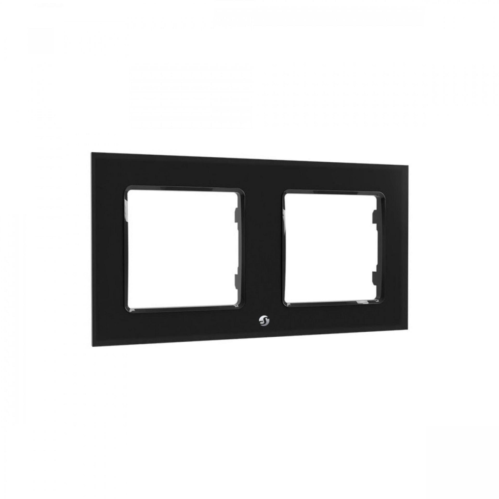 Shelly Wall Frame 2 Wandtaster Rahmen 2-fach Schwarz Shelly_WF_2_s