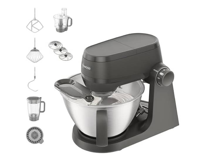 Kenwood Multi Tasker Mixeur multifonctionnel avec mixeur et robot culinaire\, robot de cuisine\, pâte 1\,7 kg pour pain et pizza\, dosseret gris (KHC30.050GY)