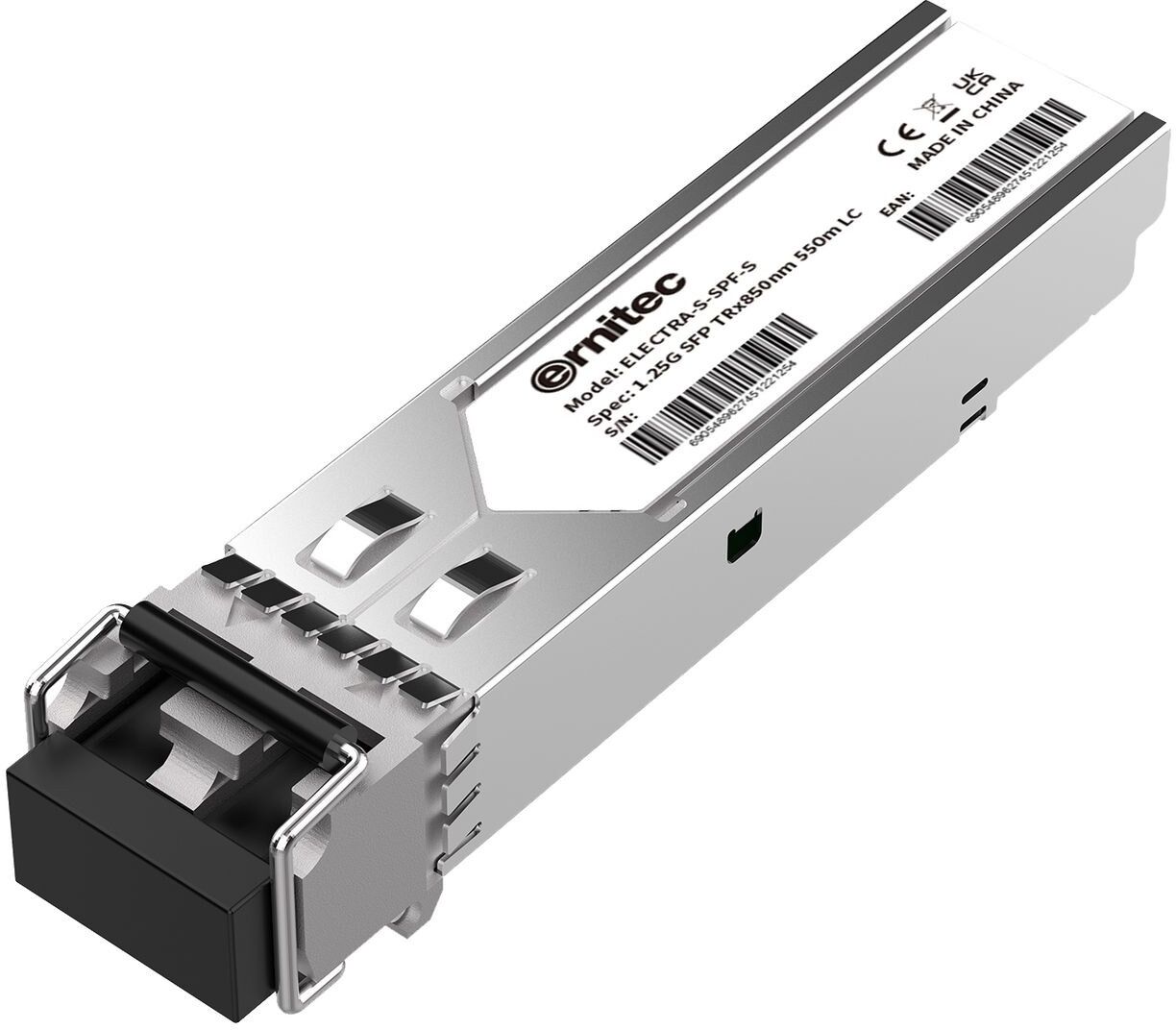 Ernitec ELECTRA-S-SPF-S Small Form Factor Pluggable (SFP) Transceiver 1.25G 850nm 550m Multi-Mode LC Duplex