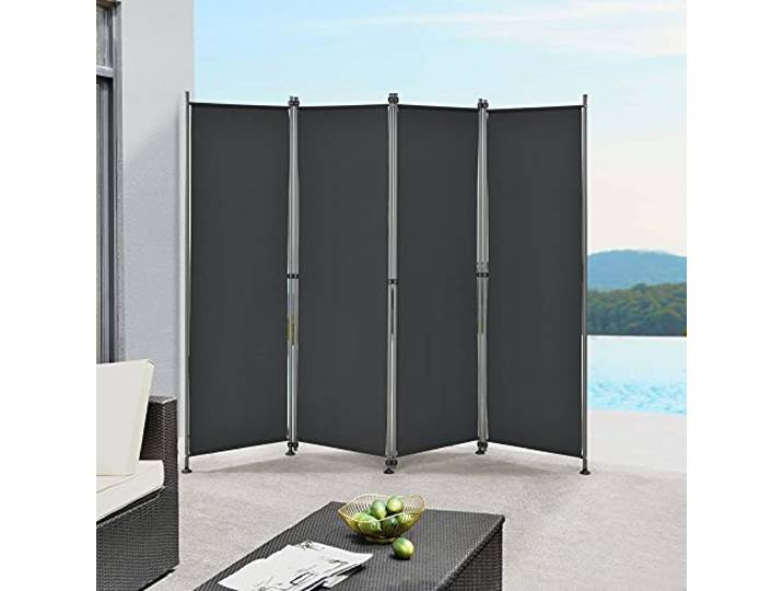 pro.tec Outdoor Trennwand 'Modica' 170x215cm Paravent Sichtschutz Spanische Wand Garten Schwarz