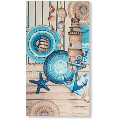 Strandtuch HIP "Aldiana", blau, B:100cm L:180cm, Frotteevelours, Frotteevelours, Handtücher, Hip Strandtuch, Baumwolle, Frotteevelours, 100x180, Weich, Mandala