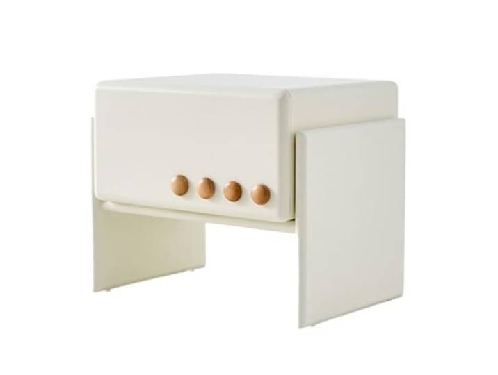 xiuling4568 21 Nachttisch, Beistelltisch aus Holz, geschwungenes Profildesign, moderner Nachttisch for Schlafzimmer und Wohnzimmer, weiß