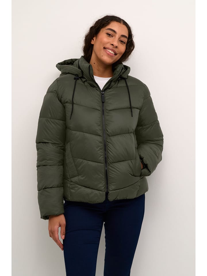 Kaffe Steppjacke in Khaki - 38