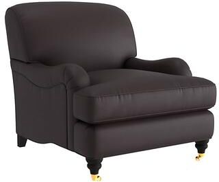 Janelle Leather Chair - Espresso Leather, Espresso Fossil - Ballard Designs
