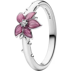 Pandora 135027C01 Damen-Ring Disney Mulan Kirschblüte Silberfarben, 52/16,6