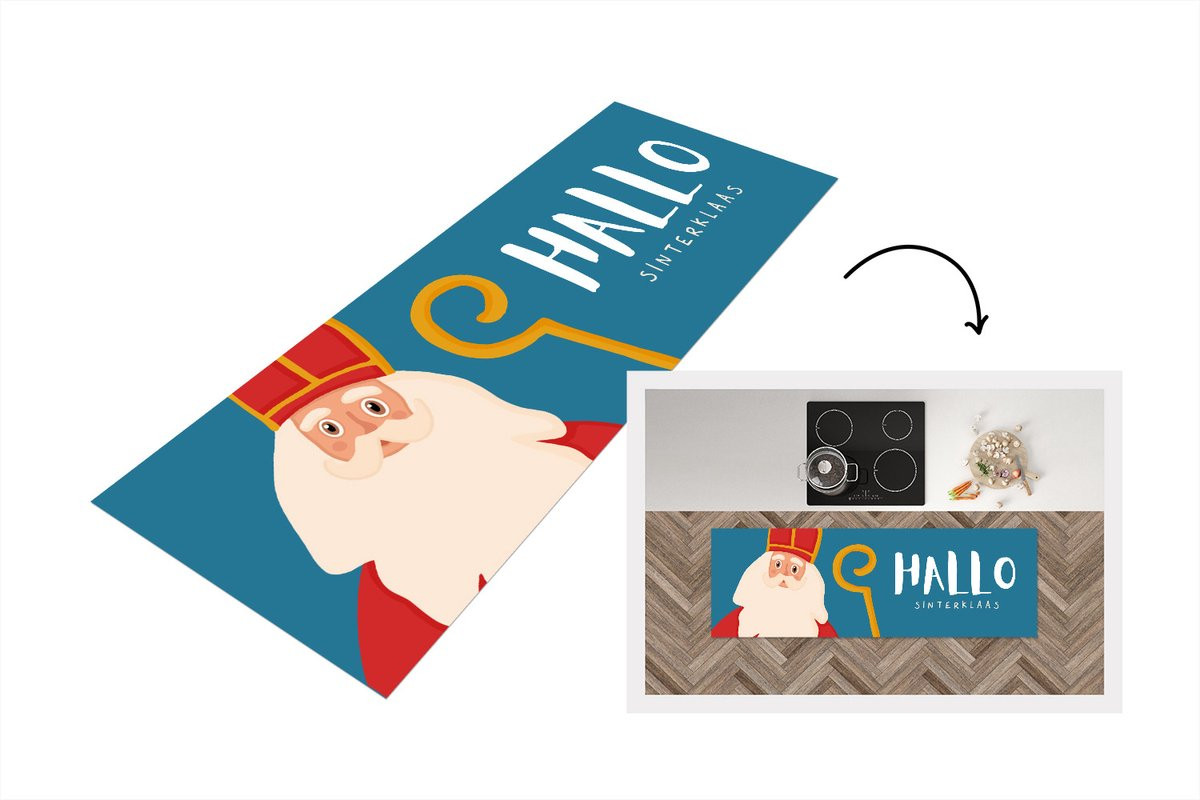Keukenloper Vinyl met Sinterklaas Quote - 150 x 50 cm