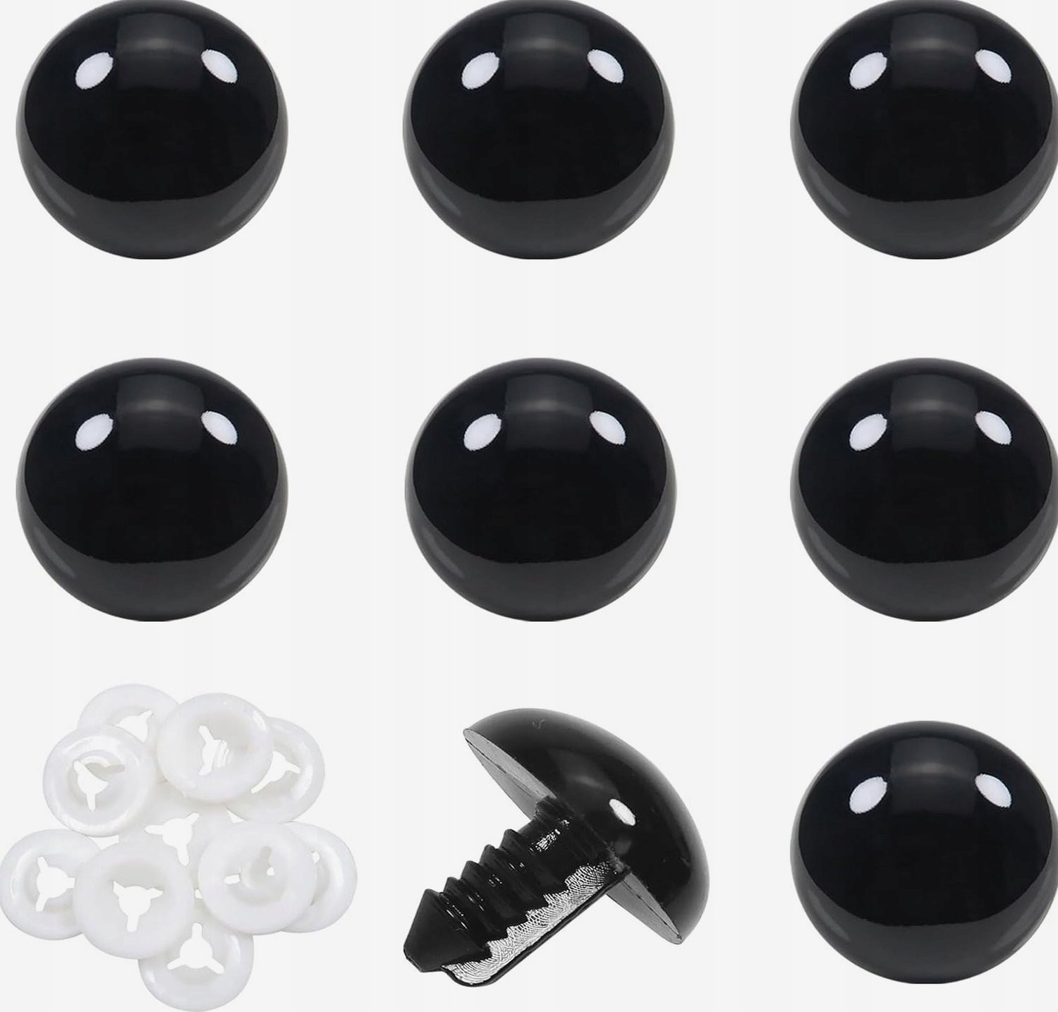 40x Veiligheidsogen Zwart 24mm voor Knuffels en Handwerk