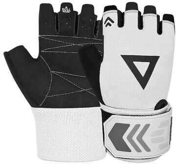 Uplifted Finds AOLIKES Breathable Weightlifting Gym Gloves With Integrated Wristband Wrap Support (1 Pair) white m