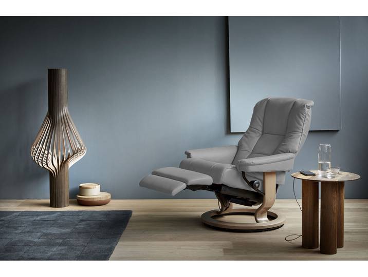 Relaxsessel, Leder Batick, Grau (Wild Dove), 88×102×76 cm, Elektrisch Verstellbar, Klassisch, Stressless
