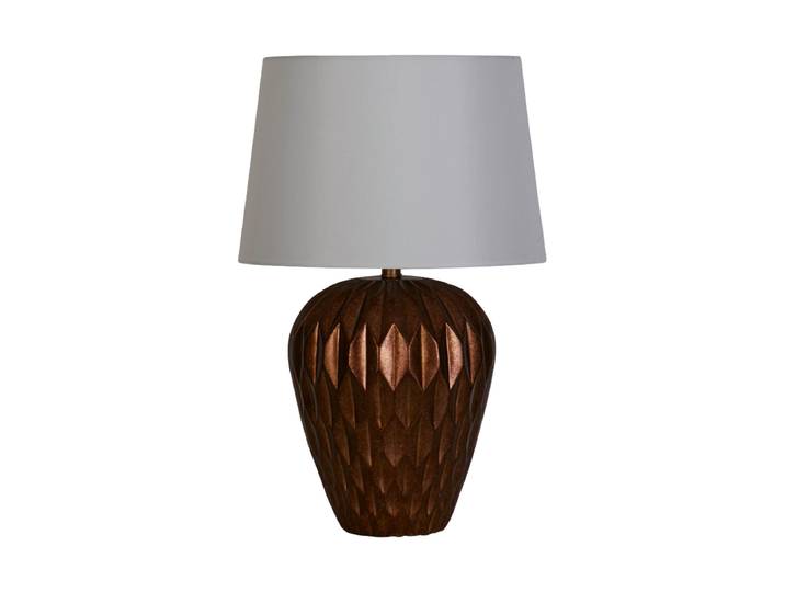 Elegante Design Tischlampe „Rosetta“ 40 x 58 cm Bronze, Weiss Searchlight