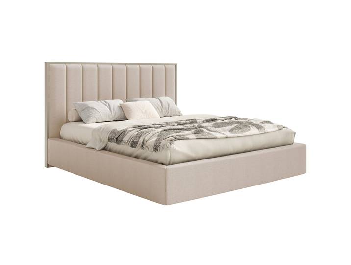 Polsterbett 160x200 cm Togents mit LED-Beleuchtung, beige,