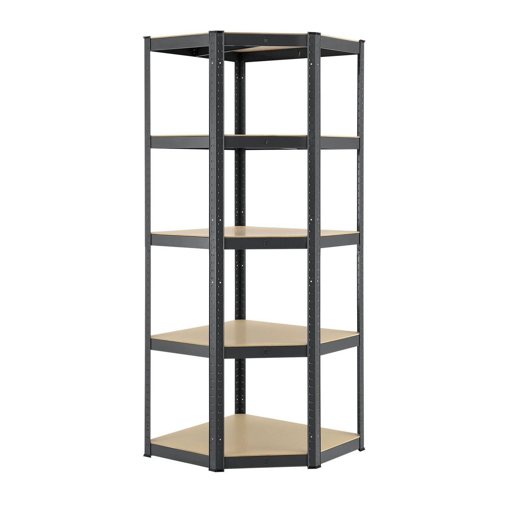 Juskys Lageregal Corner Basic 180 x 70 x 40-70 cm 875 kg 5 Böden Schwerlastregal Metall Grau