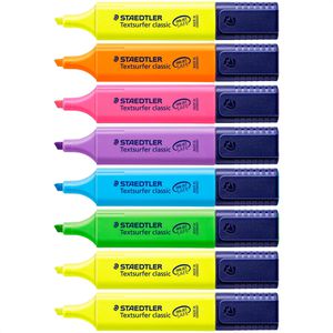 Staedtler Textmarker Textsurfer Classic, 8 Stück, Strichbreite 1 - 5mm, farbig sortiert