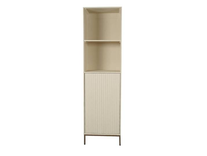 Colonne étagère beige en bois 1 porte 2 niches