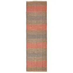 JUTETEPPICH-LÄUFER Streifen-Muster 66/200 cm