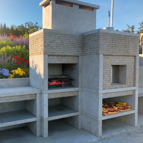 My-Barbecue Barbacoa de granito con horno de pizza GR25F - Derecha
