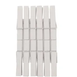 4x Glorex Wäscheklammer aus Holz, Zubehör Bügeln + Wäschepflege, Weiss