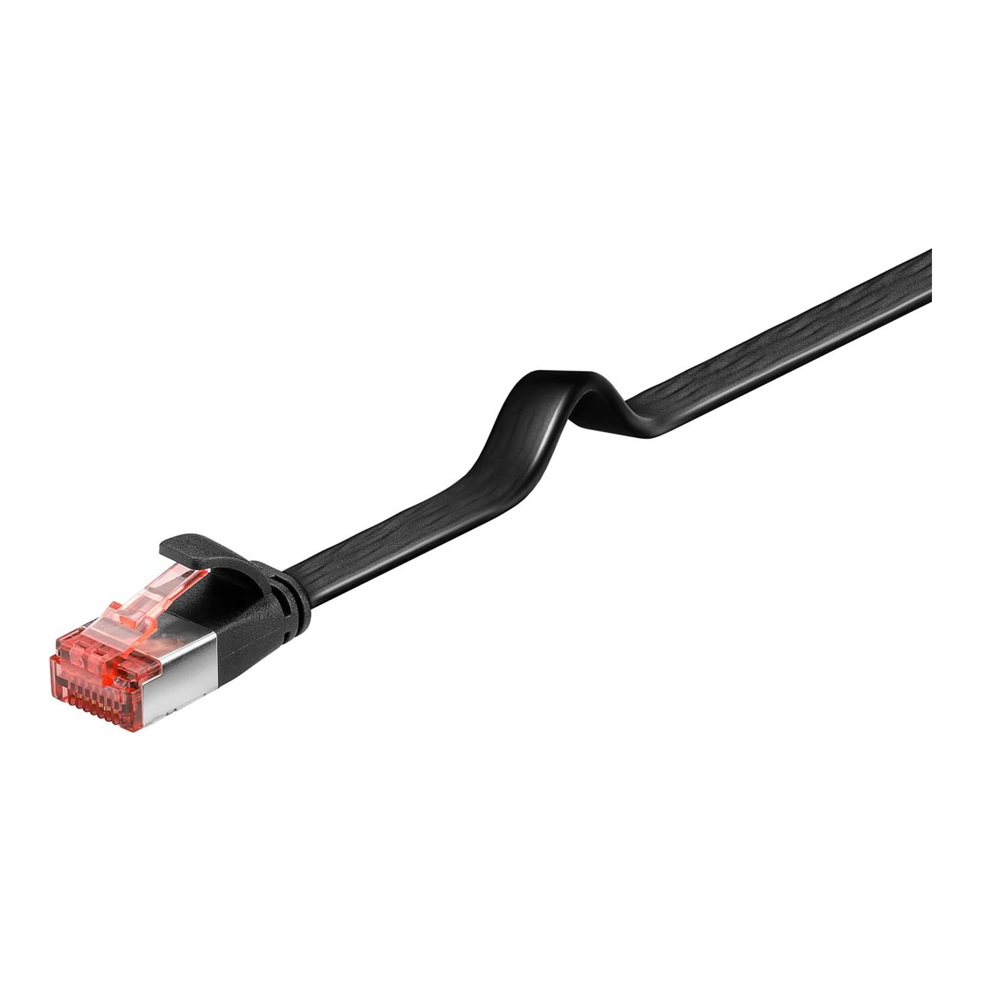Goobay Flachkabel U/FTP Cat6 schwarz 0,25m 94229)