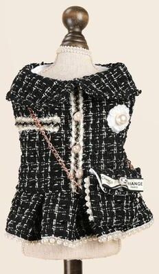 Uplifted Goods Cozy Pet Dress With Backpack For Autumn And Winter Warmth black xl