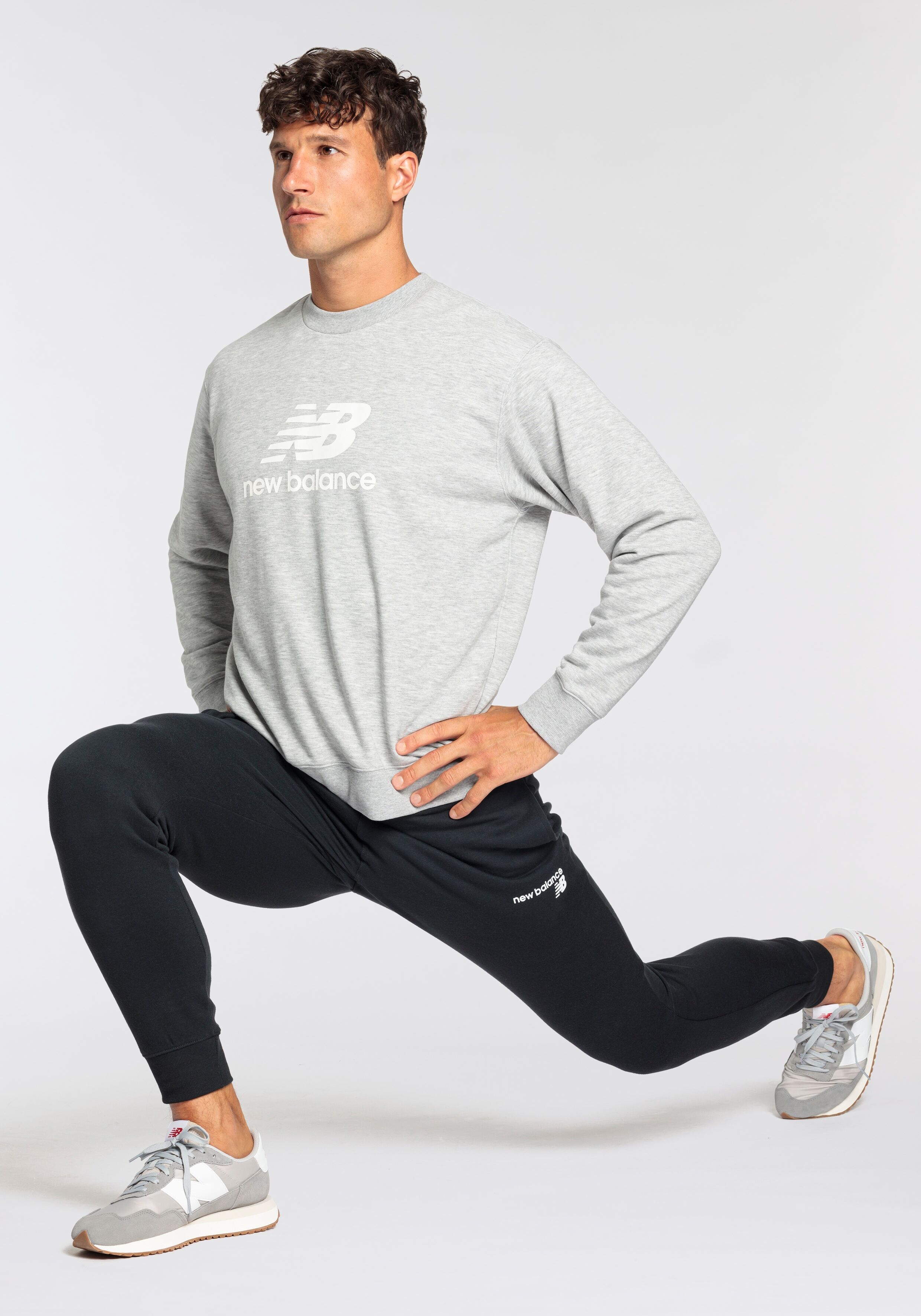 Sneaker NEW BALANCE "M237", Herren, Gr. 47,5, grau, Leder, Textil, Schuhe Sneaker, vom New Balance 327 inspiriert grau 47,5