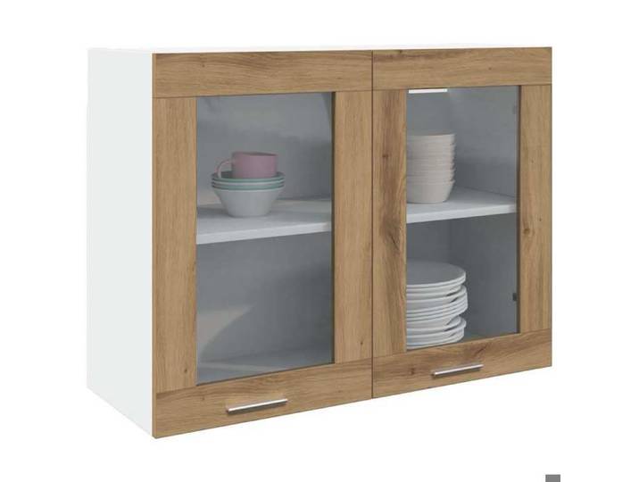 UNIQUE Armoire en verre suspendue de cuisine LMT - Placard Commode Murale chêne artisanal bois d'ingénierie cozy714981