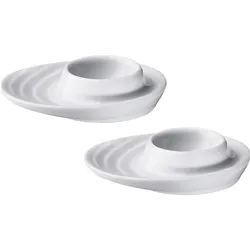 Küchenprofi Eierbecher 2er Set oval BURGUND, Eierbecher, Weiss