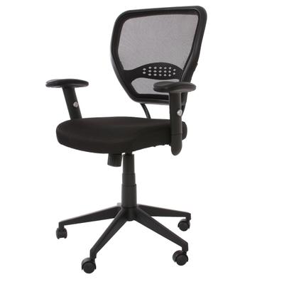 Décoshop26 - Drehbarer Bürostuhl auf Rollen mit schwarzem Netzgewebe und Armlehnen 04_0001910