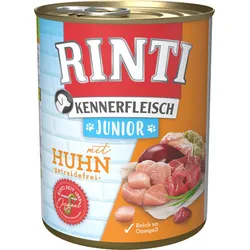 RINTI Kennerfleisch Junior 800g Dose Hundenassfutter Sparpaket 36 x 800 Gramm Huhn