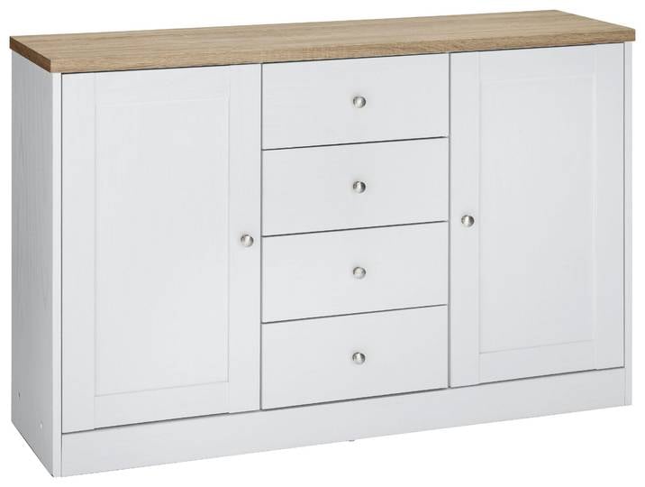 Kommode OTTO HOME Heide , weiß (weiß, eichefarben), Sideboards, Kommode, Breite 120 cm