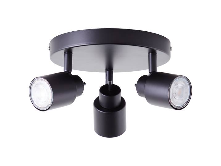BRILLIANT schwarzes LED Spotrondell ANDRES drei flammige Deckenleuchte inkl. austauschbarem Leuchtmittel 3x GU10 4,5W 345 Lumen 3000 Kelvin Metall