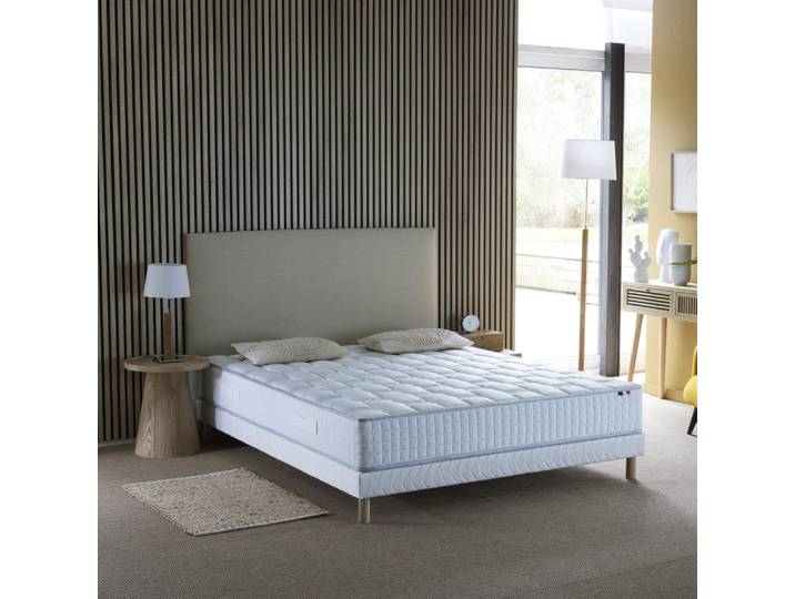 Ensemble matelas ressorts cosmos + sommier 140x190 sommier blanc