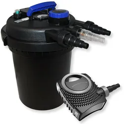 Wiltec, Brunnen + Gartenteich, Set: Druckfilter 10000l 11W UVC Teichklärer 70W Teichpumpe 473
