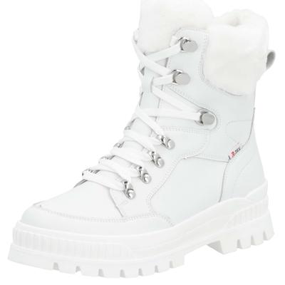 Winterboots RIEKER SPORT, Damen, Gr. 43, weiß, Leder, Textil, Schuhe Winterboots, Schneeboots, Winterstiefelette mit wasserabweisender R-TEX-Membran