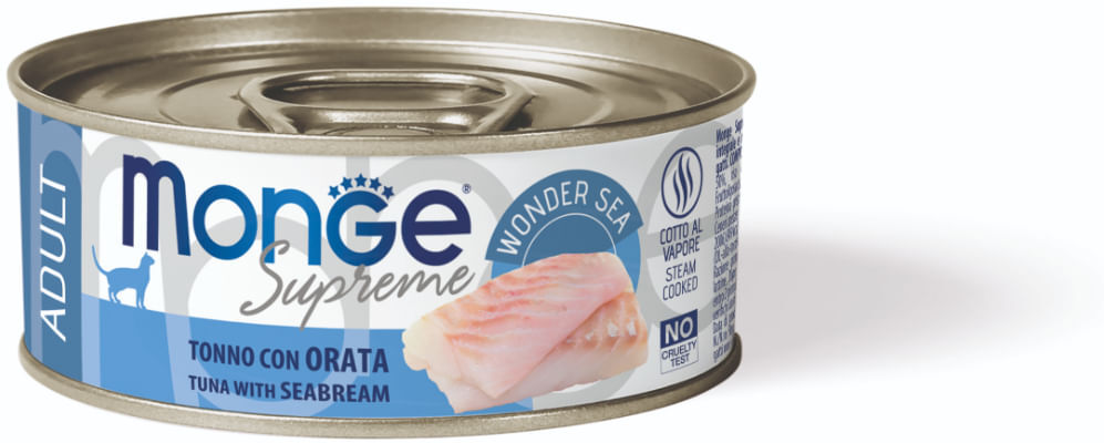 Monge Supreme Cat Lattina Multipack 24x80G TONNO CON ORATA
