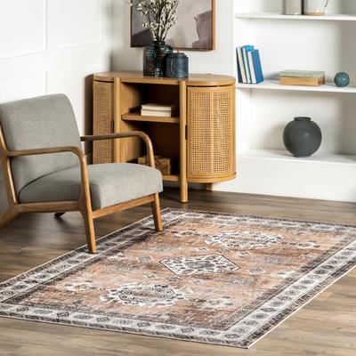 Nuloom Evelina Traditional SplashGuard Machine Washable Area Rug