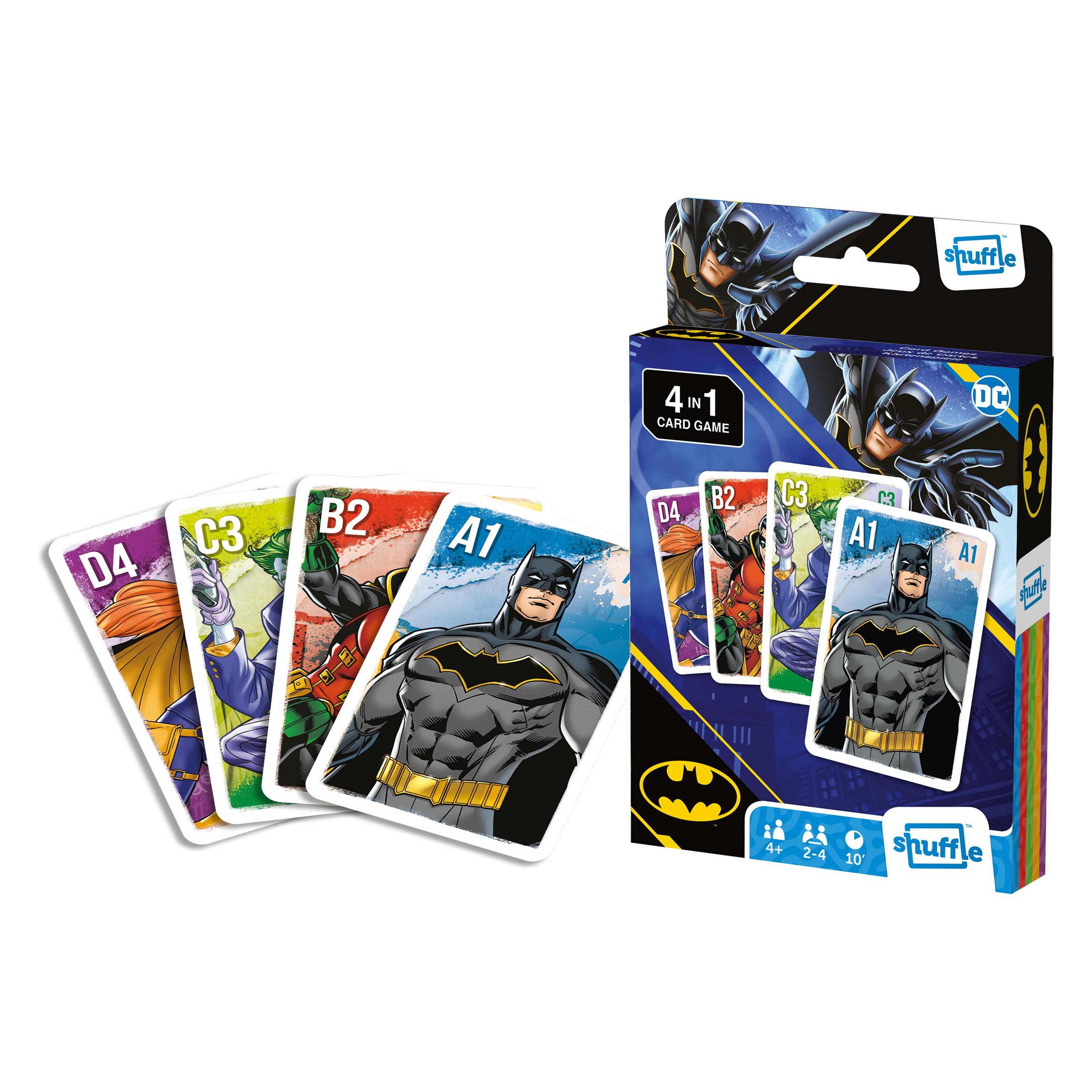 Cartamundi DC COMICS - Batman - Shuffle - 4 in 1 - 5th Panel Packaging FR/NL (Multilingual, 2 - 4 Spieler) (10028045)