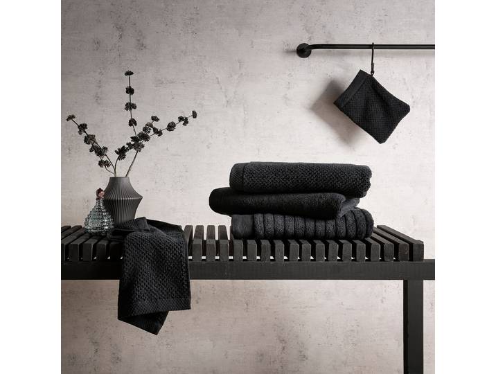 Duschtuch Grant 70 x 1 x 140cm Schwarz/Schwarz