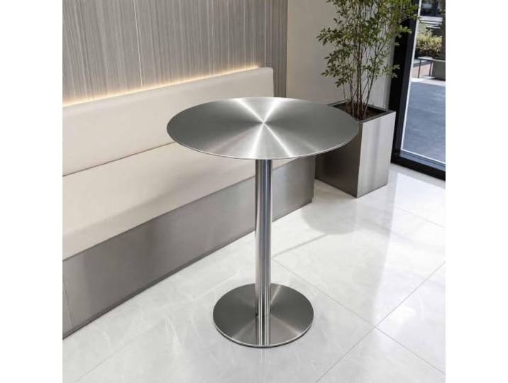 Kaffee-Beistelltisch Aus Edelstahl, Runder Kneipentisch, Bistro-Stehtisch Sofa-Beistelltisch,Moderner Runder Esstisch, Cocktailtisch，Frühstückstisch，Für Café, Zuhause, Esszimmer, Bar, Pub，Terrassen