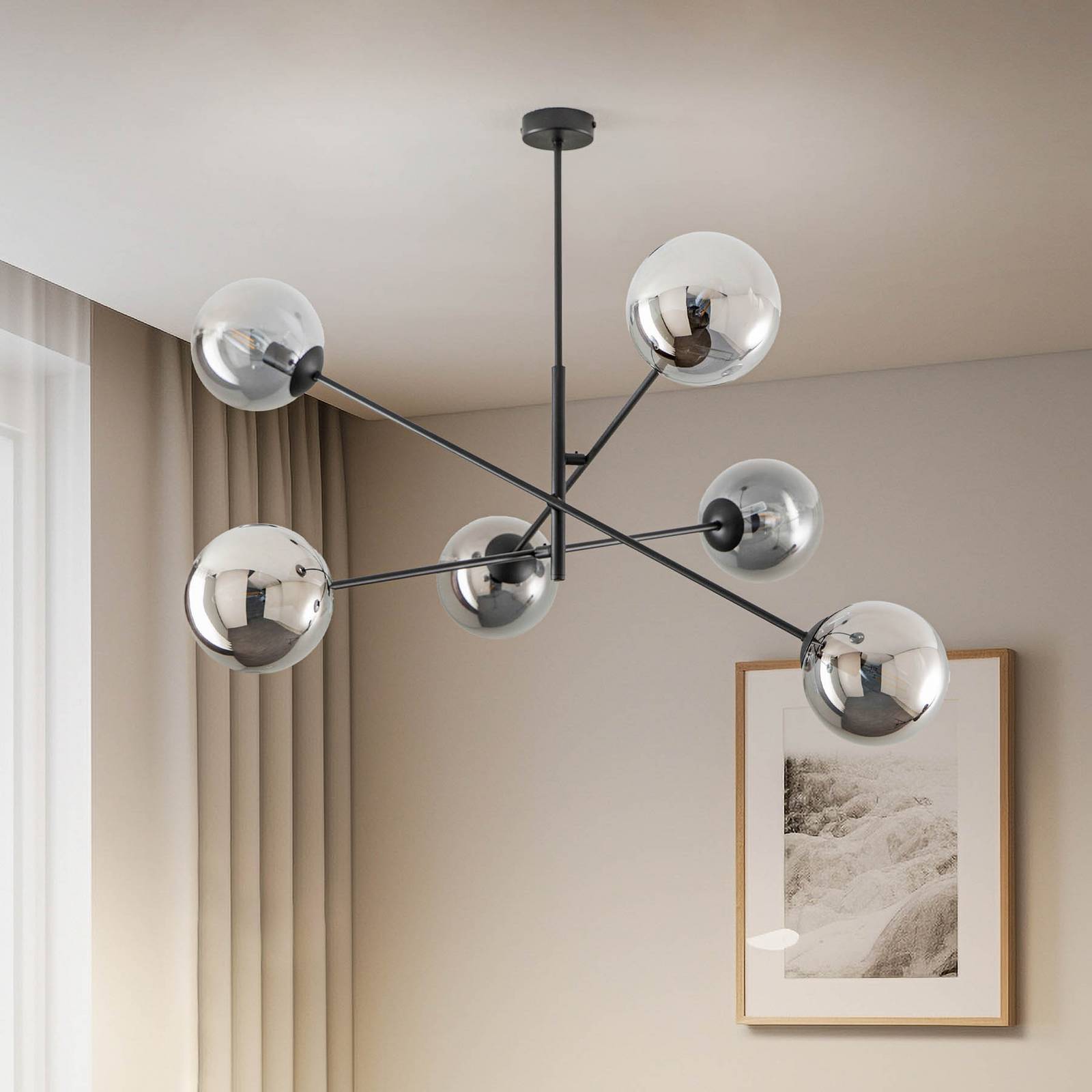 Deckenlampe Linear EMIBIG LIGHTING, dimmbar, schwarz, für Wohn- / Esszimmer, Metall, Modern, Deckenlampe