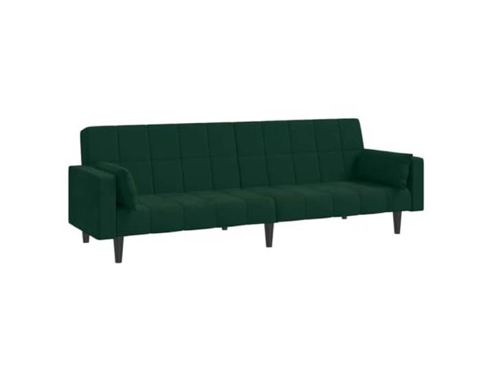 GHVBNMF Schlafsofa 2-Sitzer mit 2 Kissen Dunkelgrün Samt 220 cm Flexibles Klappsofa aus Samt mit verstellbarer Rückenlehne. Ideal für Schlafzimmer, Wohnzimmer und kleine Apartments.