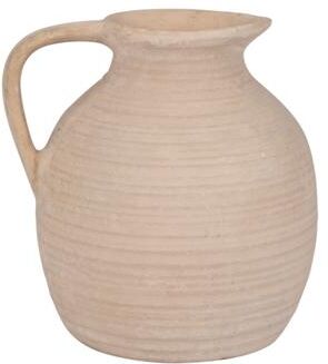 "Sagebrook Home Ivory Paper Mache 10"" Pitcher Vase - Rustic Elegance, Artisan Crafted"