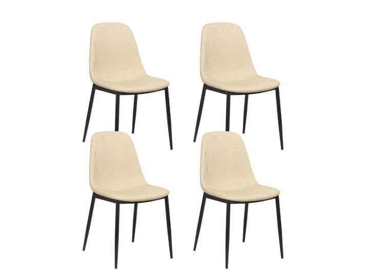 Esszimmerstuhl Leder CHAD 4er Set beige