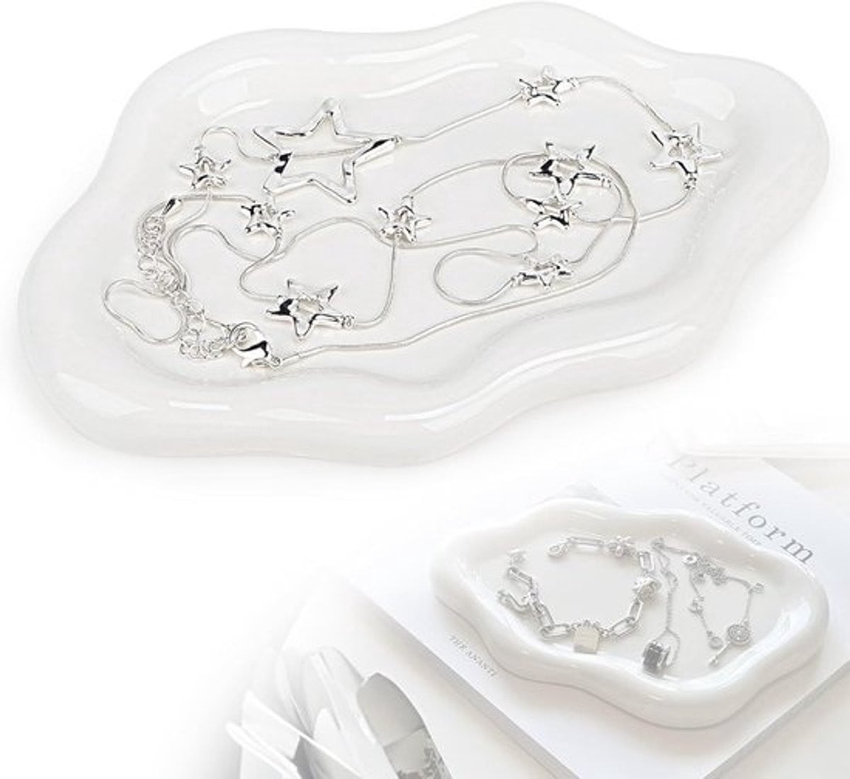 Decoratieve Keramische Dienblad voor Vanity - Creatieve Cloud Plate Sieraden Tray