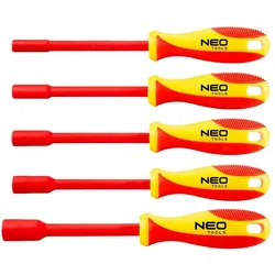 Neo, Schraubenzieher, Isolierte Steckschlüssel-Schraubendreher 5 Stück.