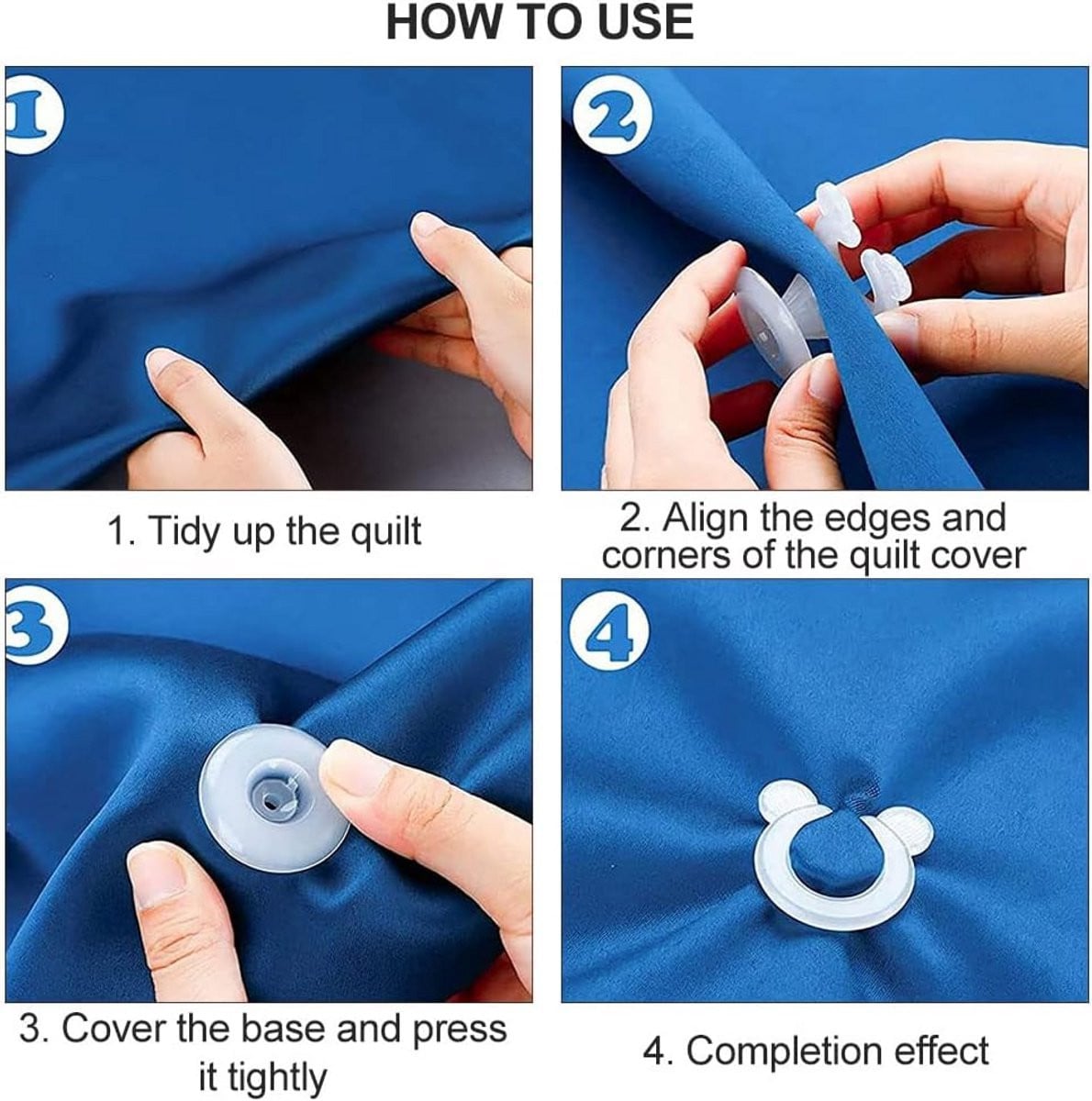8 stuks Niet-slip Quilt Fixing Clips - Dekbedovertrek Houders - Wit